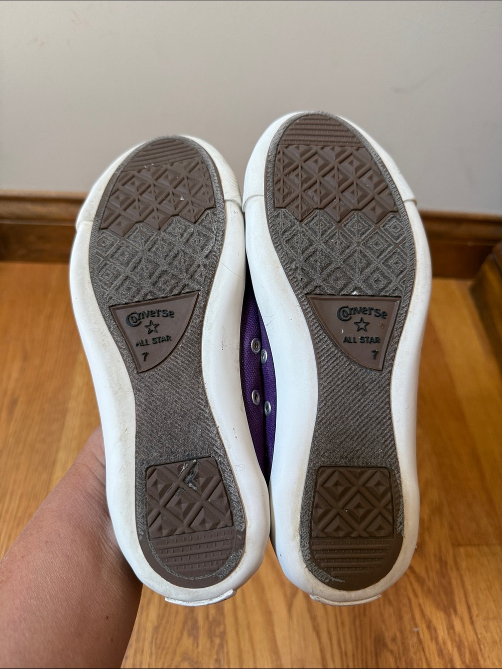 Converse All Star Ballet Lace Low Cut Canvas Sneakers Slip On Purple Women’s 7 - Picture 7 of 8